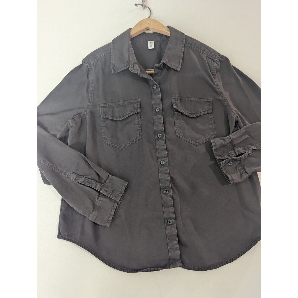 Nordstrom BP Brass Plum Mens Medium Black Utility Tactical Casual Shirt